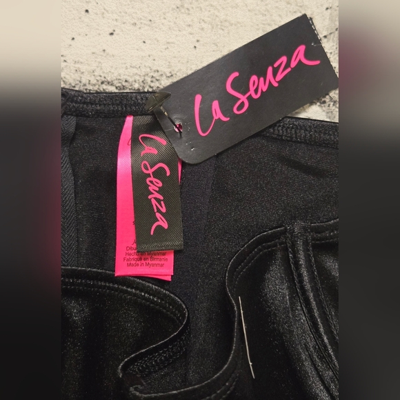 NWT La Senza Black Satin Corset & Garter Set XS - Picture 15 of 16